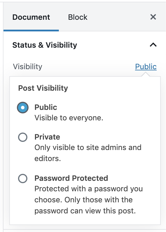 WordPress privacy and private pages // tiny blue orange