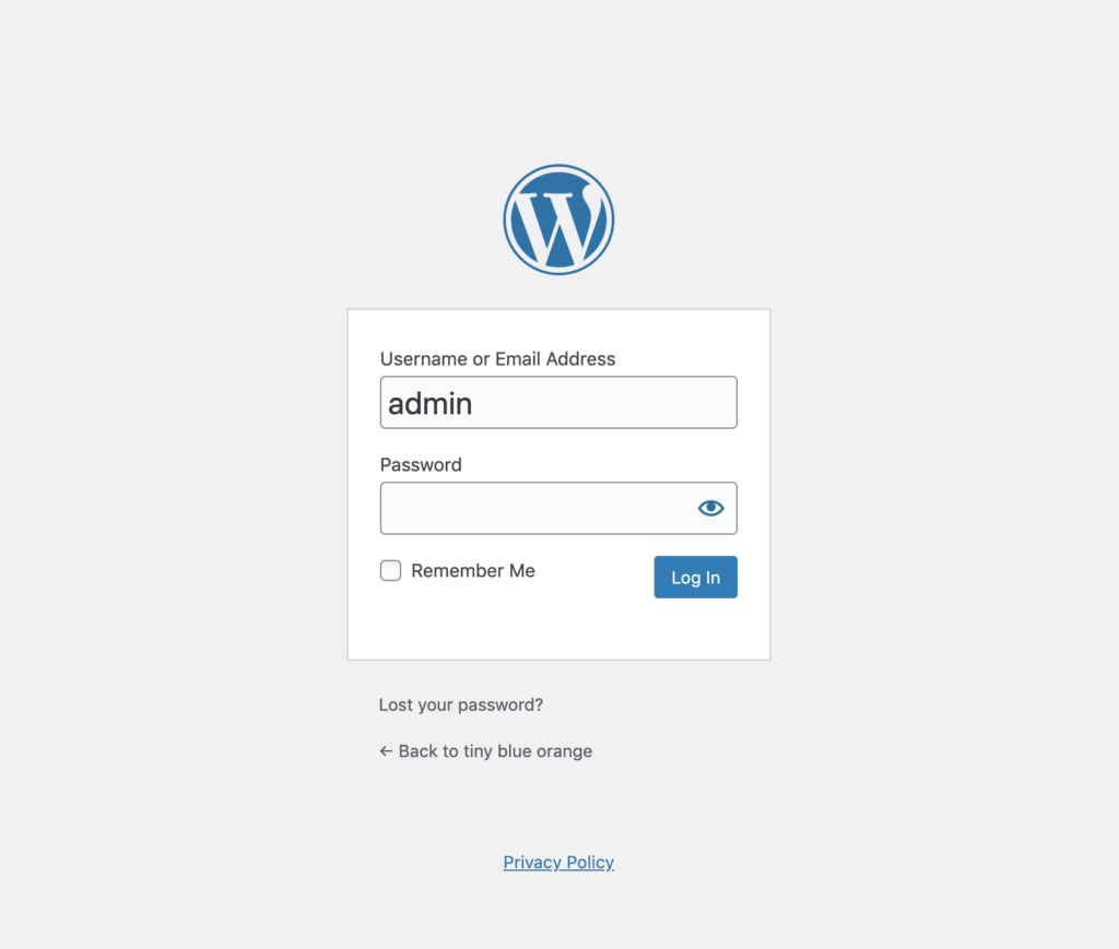 WordPress login screen security // tiny blue orange